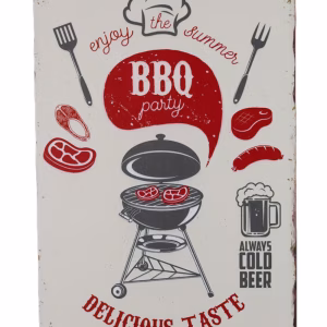 Metalen bord BBQ Party barbecue decoratie 30x20 cm