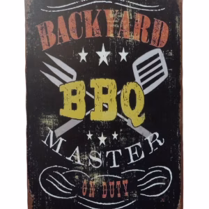 Metalen bord BBQ Master barbecue decoratie 30x20 cm