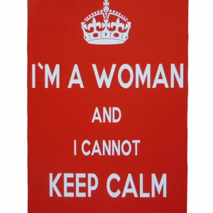 metalen bord i`m a woman