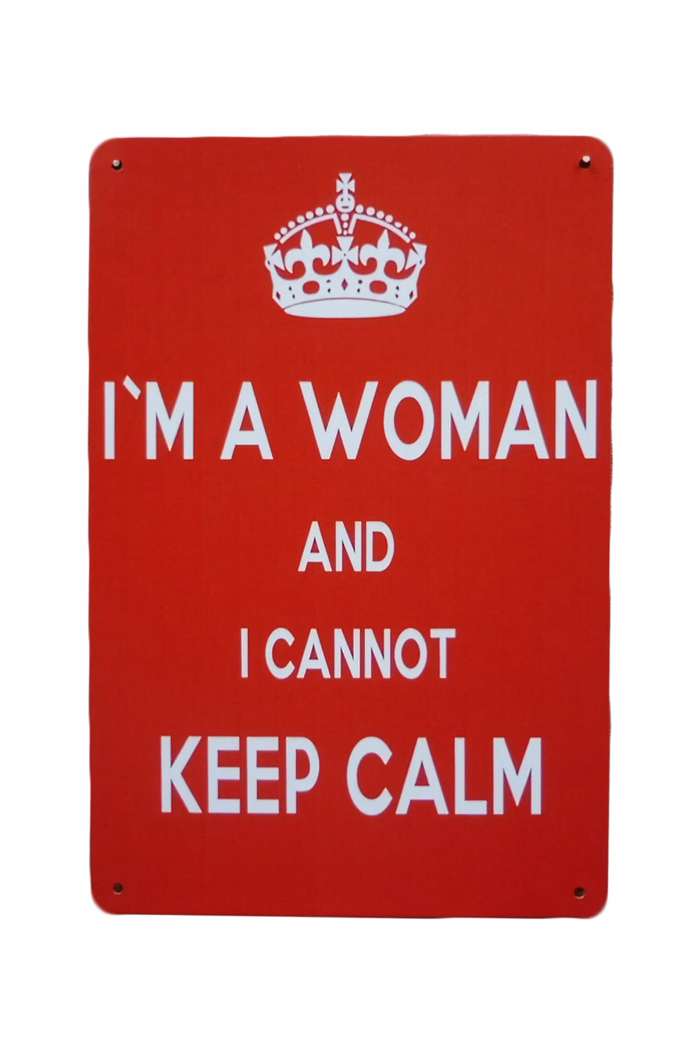 metalen bord i`m a woman 1 metalen bord i`m a woman