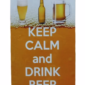 Metalen Bord Keep Calm and Drink Beer met bierglazen 30x20 cm