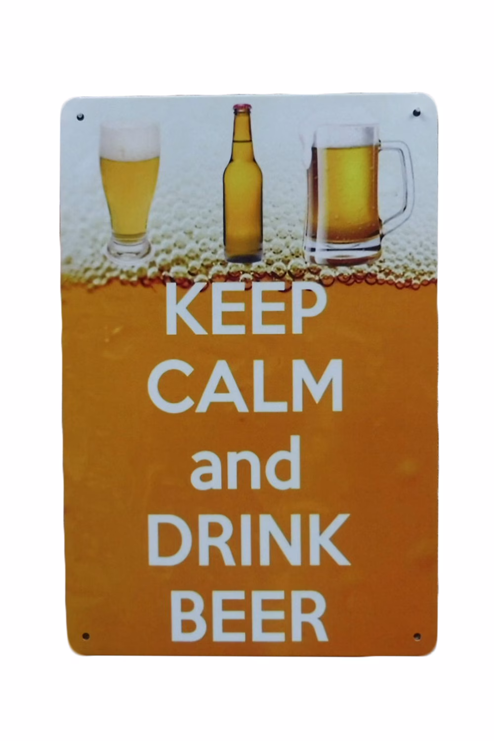 Metalen Bord Keep Calm and Drink Beer 30x20 cm 1 Metalen Bord Keep Calm and Drink Beer met bierglazen 30x20 cm