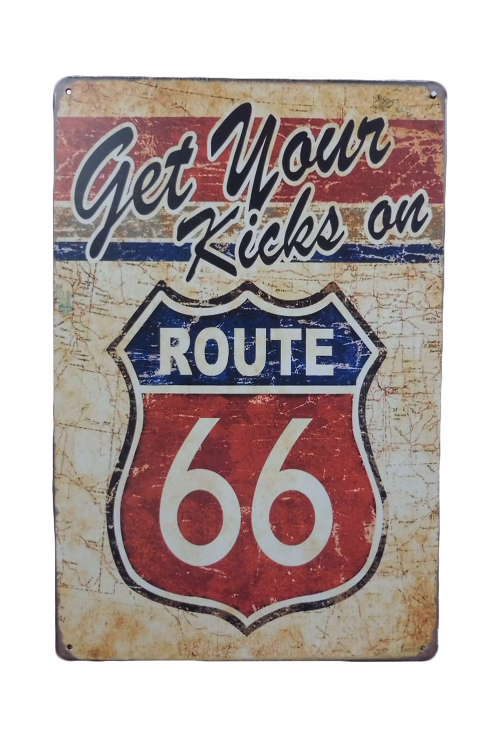 metalen bord get your kicks on route 66 1 metalen bord get your kicks on route 66