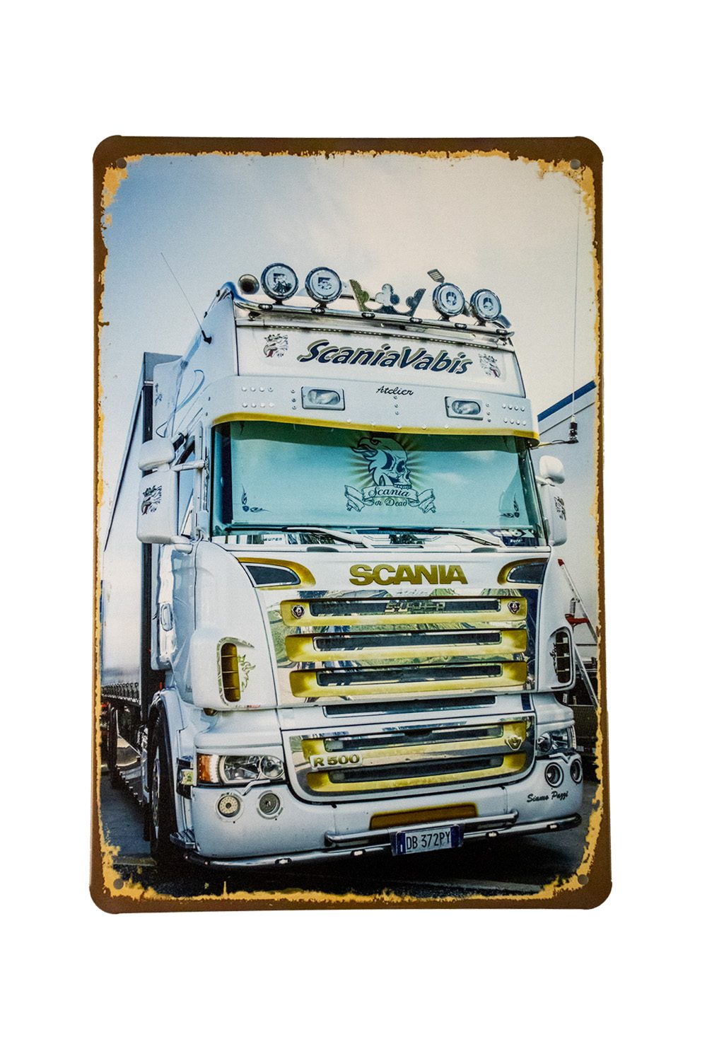 metalen bord scania wit
