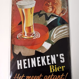 Metalen Bord Heineken Het Meest Getapt bierdecoratie voor mancave en thuisbar 30x20 cm