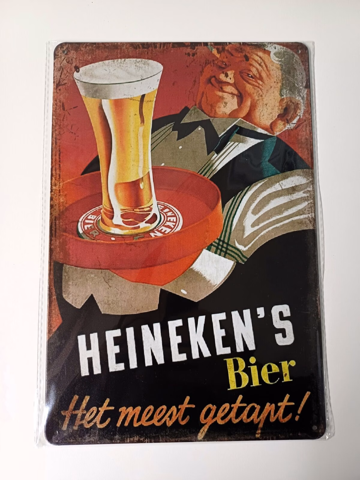 Metalen Bord Heineken Het Meest Getapt – Bierdecoratie 30x20 cm 1 Metalen Bord Heineken Het Meest Getapt bierdecoratie voor mancave en thuisbar 30x20 cm