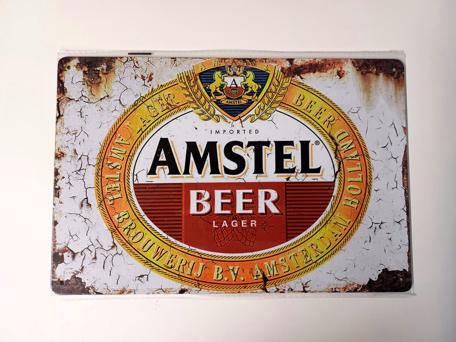 Metalen Bord Amstel Beer Vintage 30x20 cm 1 Metalen Bord Amstel Beer Vintage bierdecoratie 30x20 cm
