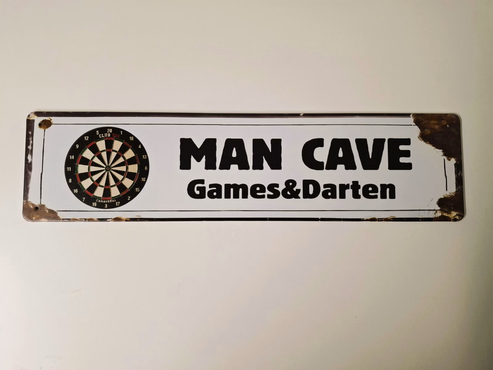metalen bord 10 x 40 mancave games & darten 1 metalen bord 10 x 40 mancave games & darten