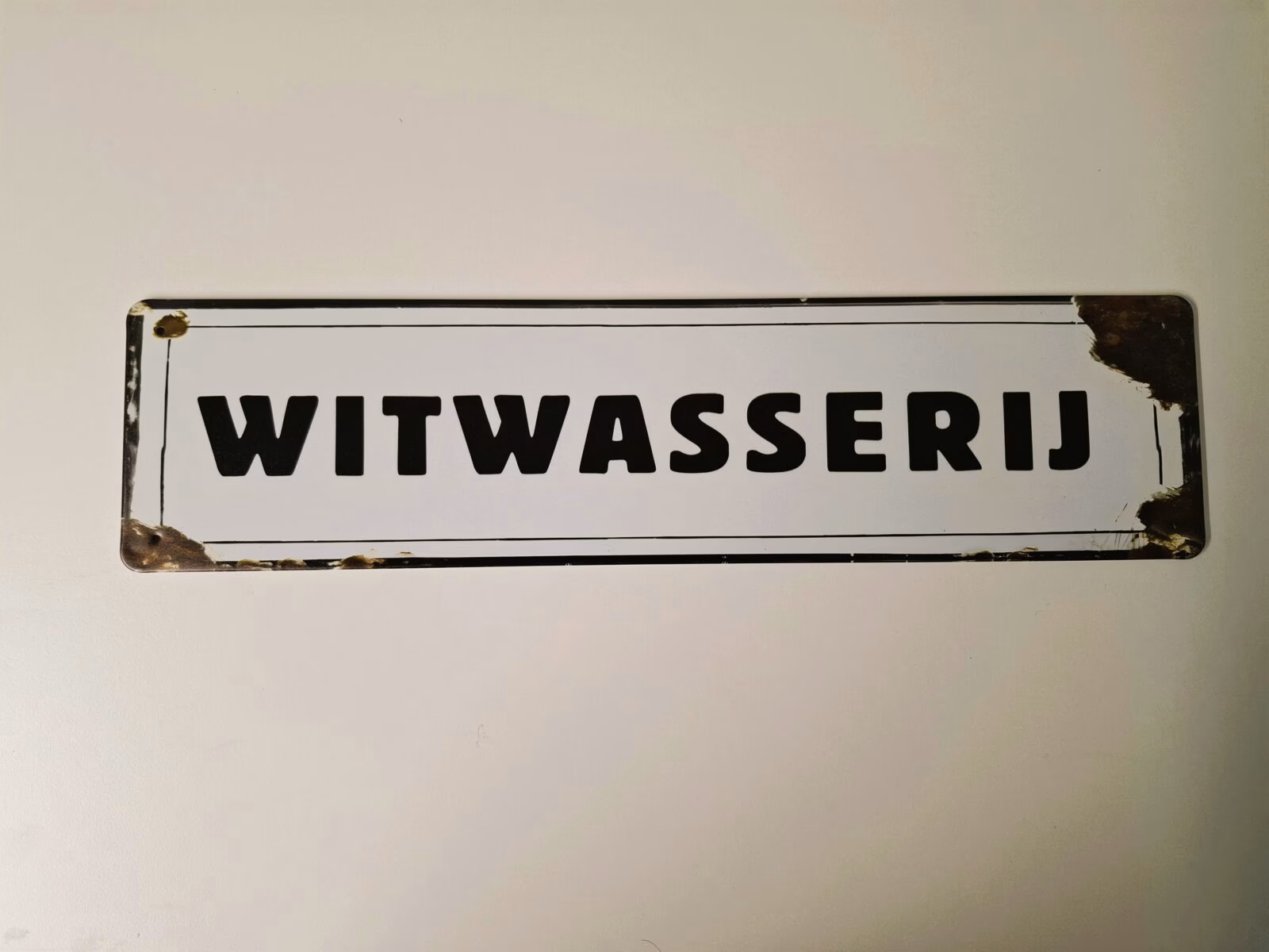 metalen bord 10 x40 witwasserij 1 metalen bord 10 x40 witwasserij