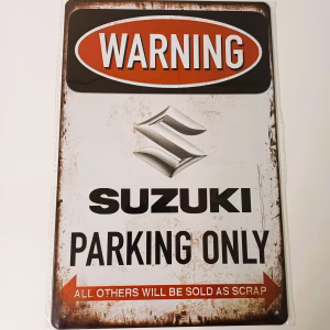 metalen bord suzuki parking only