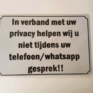 metalen bord ivm met uw priacy