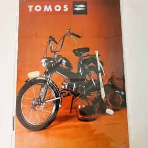 Metalen Bord Tomos Klassieke Brommer 30x20 cm