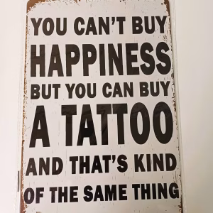 metalen bord you can't Happines