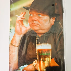 Metalen bord André Hazes met bier mancave decoratie 30x20 cm