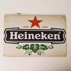 Metalen bord Heineken bier decoratie 30x20 cm