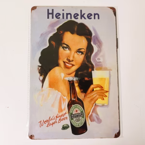 Metalen bord Heineken bier decoratie mancave 30x20 cm