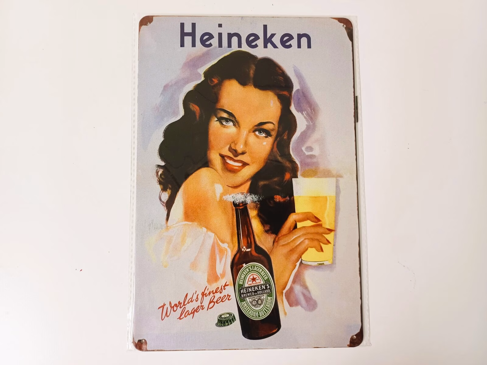 Metalen Bord Heineken – Bier Decoratie voor Mancave 30x20 cm 1 Metalen bord Heineken bier decoratie mancave 30x20 cm