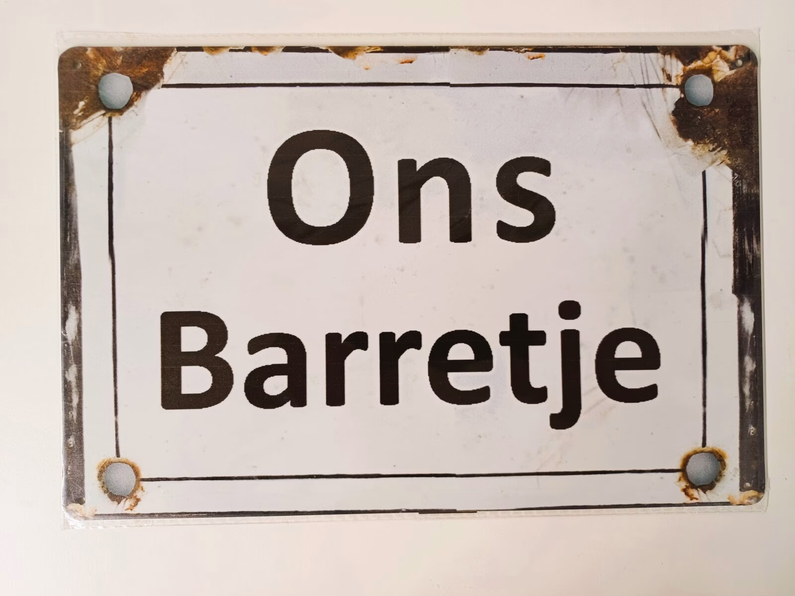 metalen bord ons barretje 1 metalen bord ons barretje