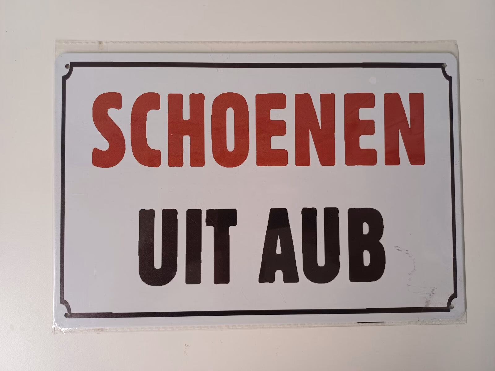 metalen bord schoenen uit aub 1 metalen bord schoenen uit aub