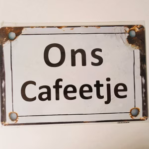 metalen bord ons cafeetje