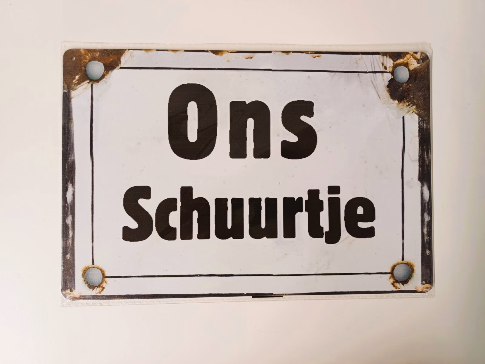 metalen bord ons schuurtje 1 metalen bord ons schuurtje