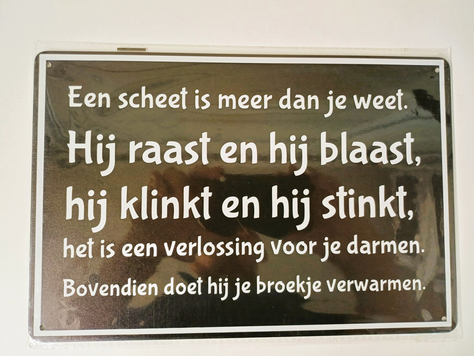 metalen bord een scheet is meer dan je weet