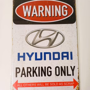 metalen bord hyundai parking only