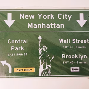 metalen bord new york city