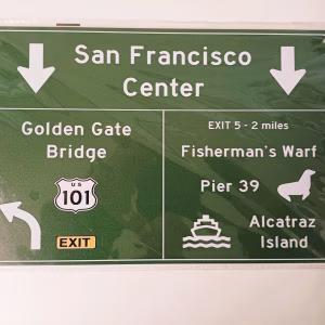 metalen bord San Francisco Center