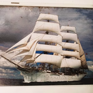 Metalen Bord Historisch Zeilschip maritieme wanddecoratie 30x20 cm