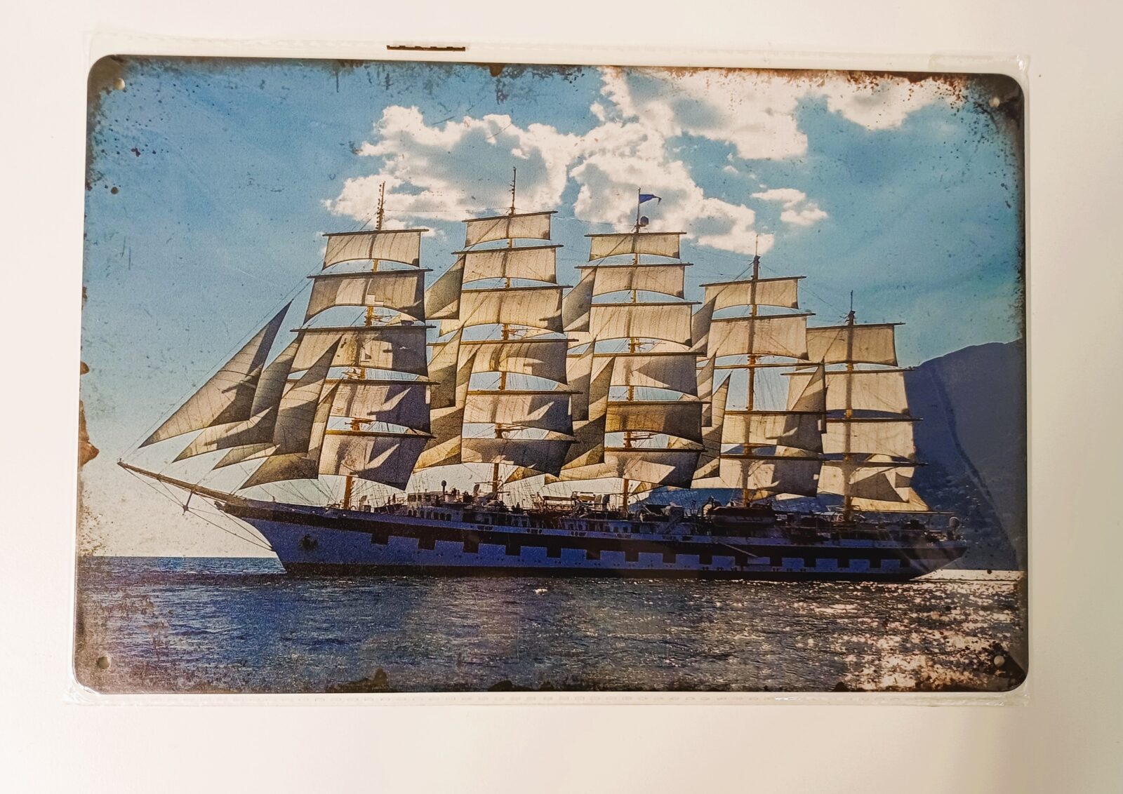 metalen bord zeilboot