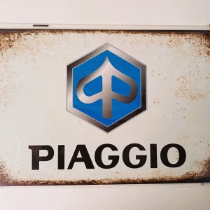 Metalen Bord Piaggio Logo Vintage 30x20 cm