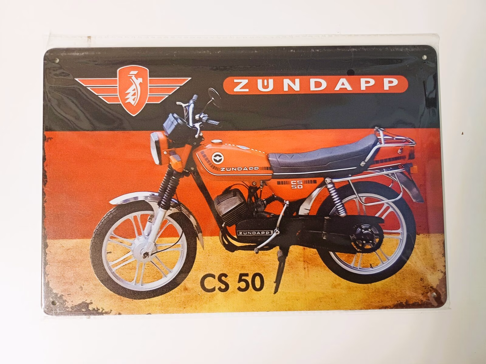 Metalen Bord Zündapp CS50 Klassieke Brommer 30x20 cm 1 Metalen Bord Zündapp CS50 Klassieke Brommer 30x20 cm