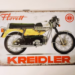 Metalen Bord Kreidler Florett Oranje Klassieke Brommer 30x20 cm