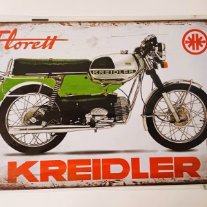 Metalen Bord Kreidler Florett Groen Klassieke Brommer 30x20 cm