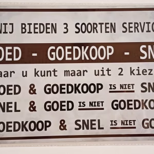 Metalen Bord Wij Bieden 3 Soorten Service Goed Goedkoop Snel 30x20 cm