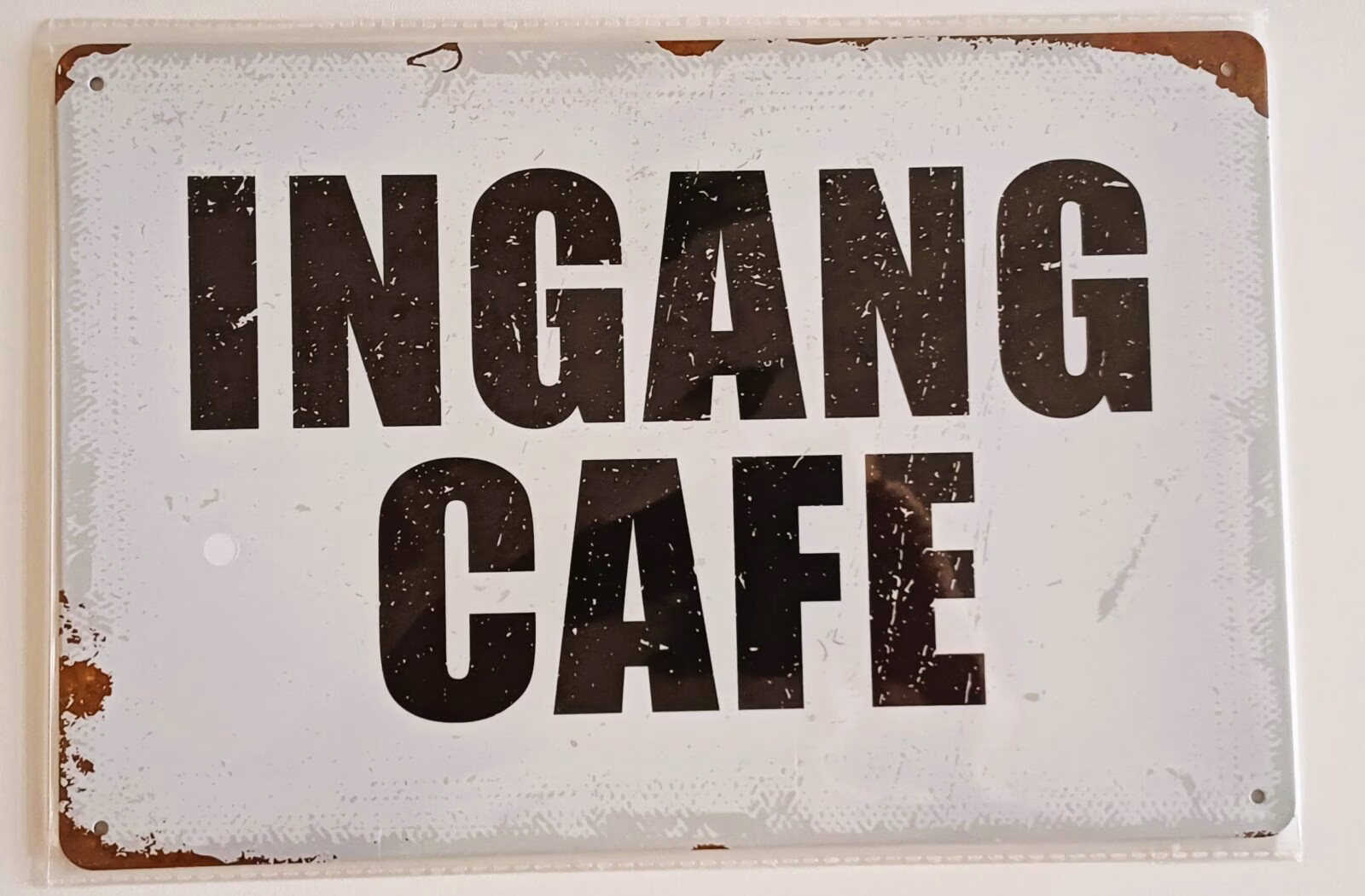 Metalen Bord Ingang Café 30x20 cm 1 Metalen Bord Ingang Café 30x20 cm vintage wandbord