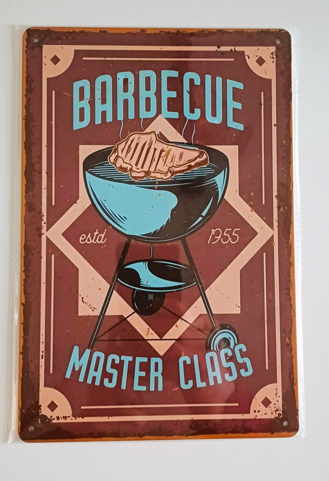 Metalen Bord Barbecue Master Class – BBQ Wanddecoratie 30x20 cm 1 Metalen bord Barbecue Master Class BBQ decoratie 30x20 cm