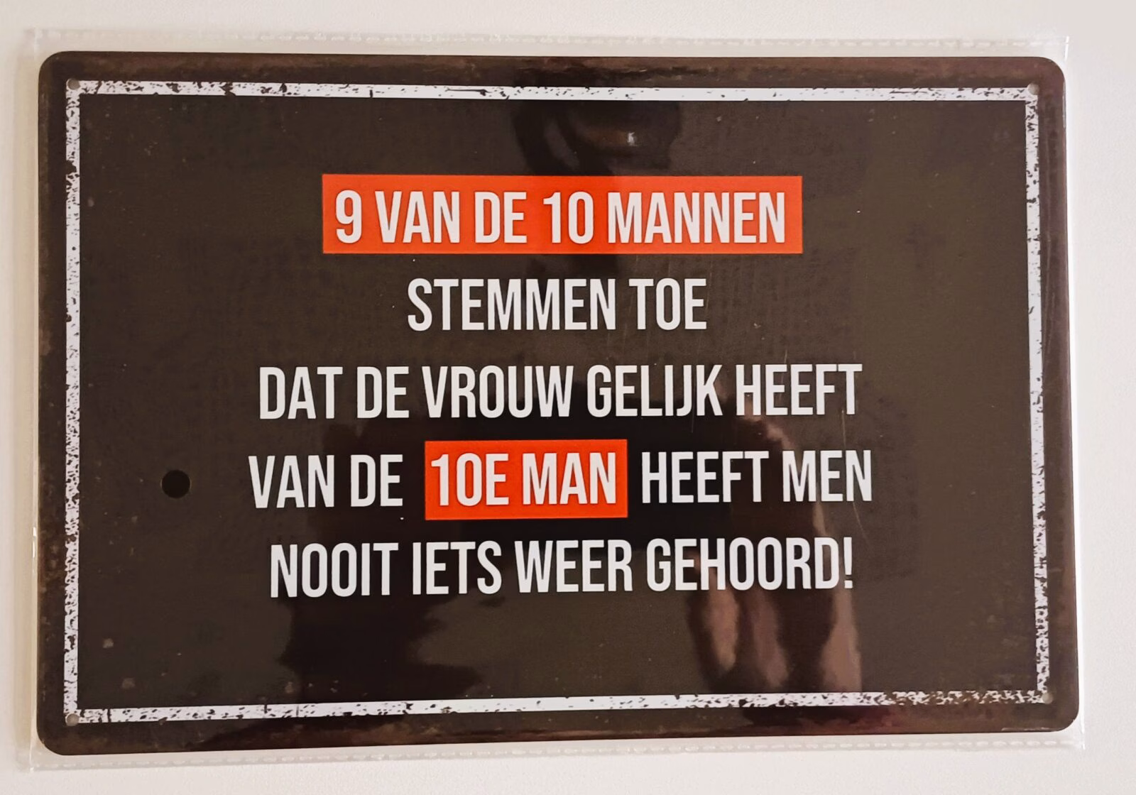 Metalen Bord 9 Van De 10 Mannen 30x20 cm 1 Metalen Bord 9 Van De 10 Mannen 30x20 cm