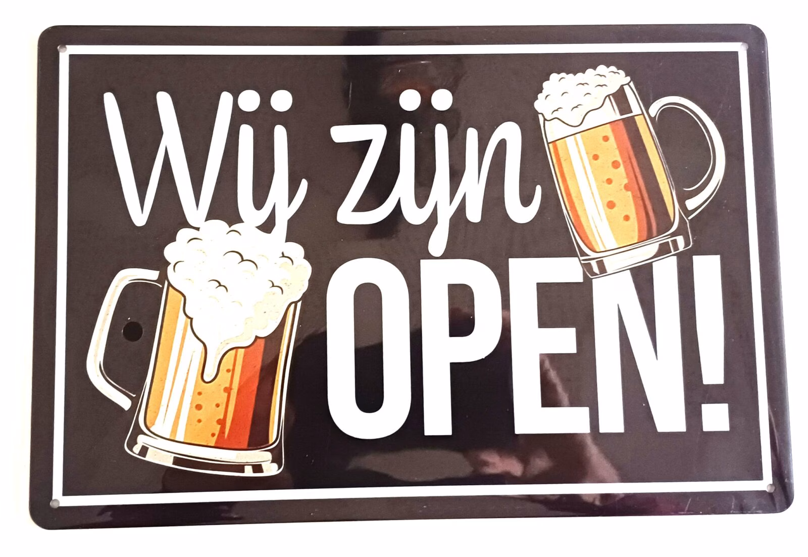 Metalen Bord Wij Zijn Open met Bierglazen – Bier Decoratie 30x20 cm 1 Metalen bord Wij Zijn Open met bierglazen bier decoratie 30x20 cm
