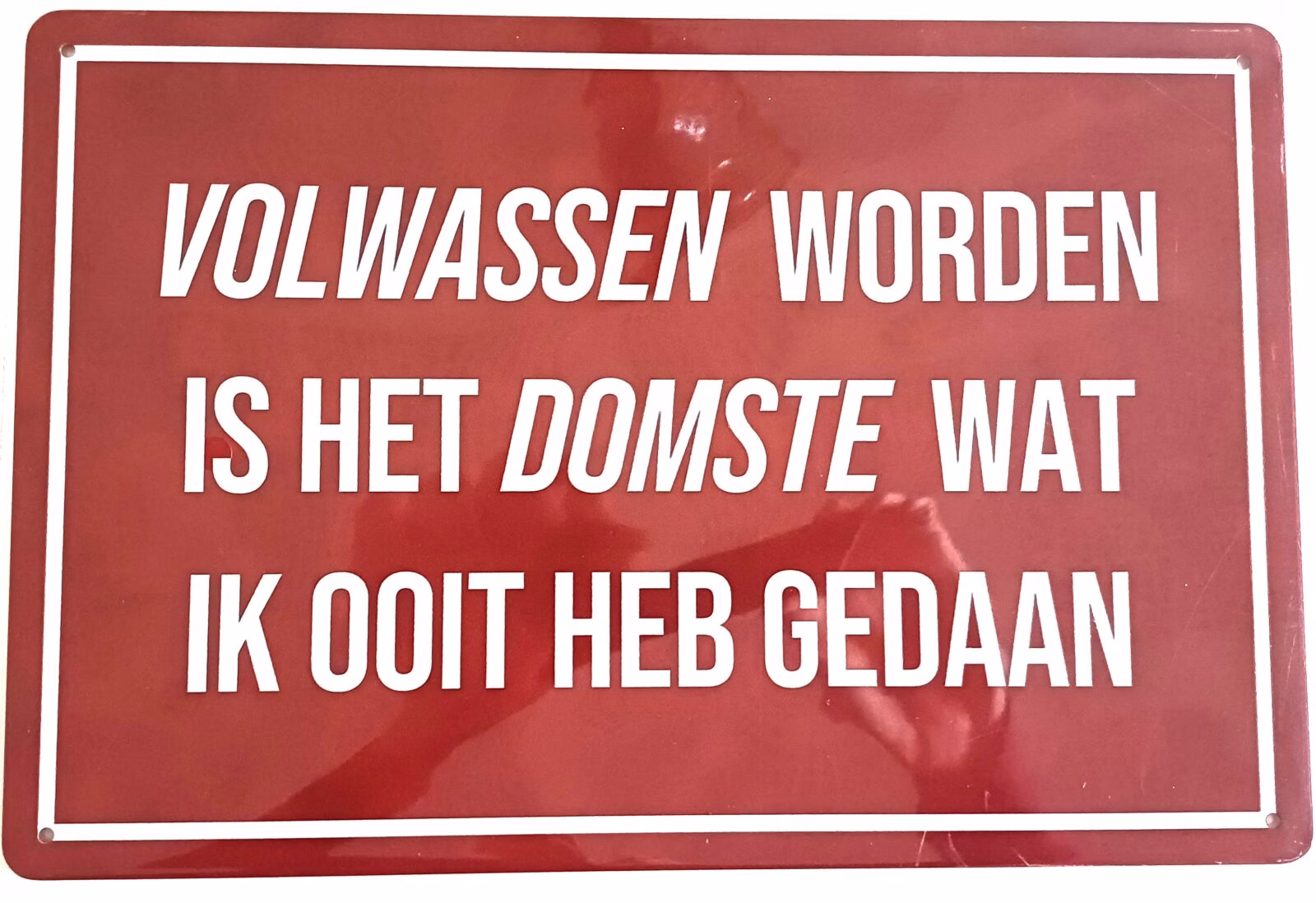 Metalen Bord Volwassen Worden Was Het Domste Wat Ik Ooit Heb Gedaan 30x20 cm 1 Metalen Bord Volwassen Worden Was Het Domste Wat Ik Ooit Heb Gedaan 30x20 cm