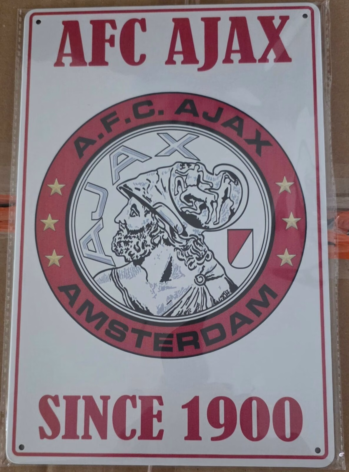Ajax Amsterdam Metalen Wandbord 30x20 cm 1 ajax amsterdam metalen wandbord