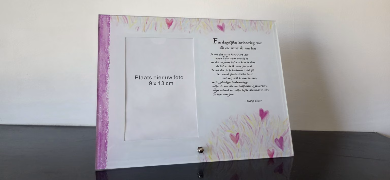 Romantische Fotolijst met Liefdestekst – 9x13 cm Foto 1 Romantische fotolijst met liefdestekst