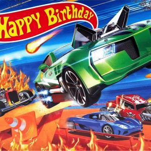 HotWheels Happy Birthday wandbord