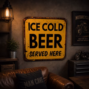 Ice Cold Beer Vintage Metalen Wandbord – 60x60 cm