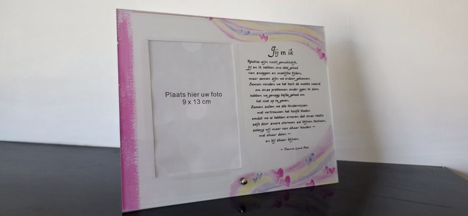 Romantische Fotolijst “Jij en Ik” – Liefde Cadeau – 9x13 cm 1 Romantische fotolijst