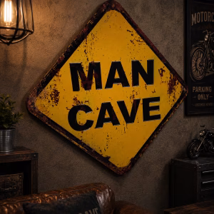 Man Cave Vintage Metalen Wandbord – 60x60 cm
