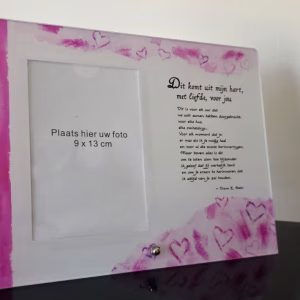 Fotolijst met liefdestekst