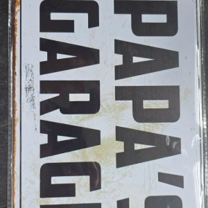 Metalen Bord Papa's Garage 30x20 cm voor garage en werkplaats